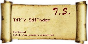 Tér Sándor névjegykártya