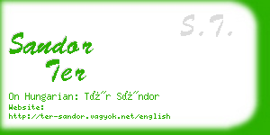 sandor ter business card